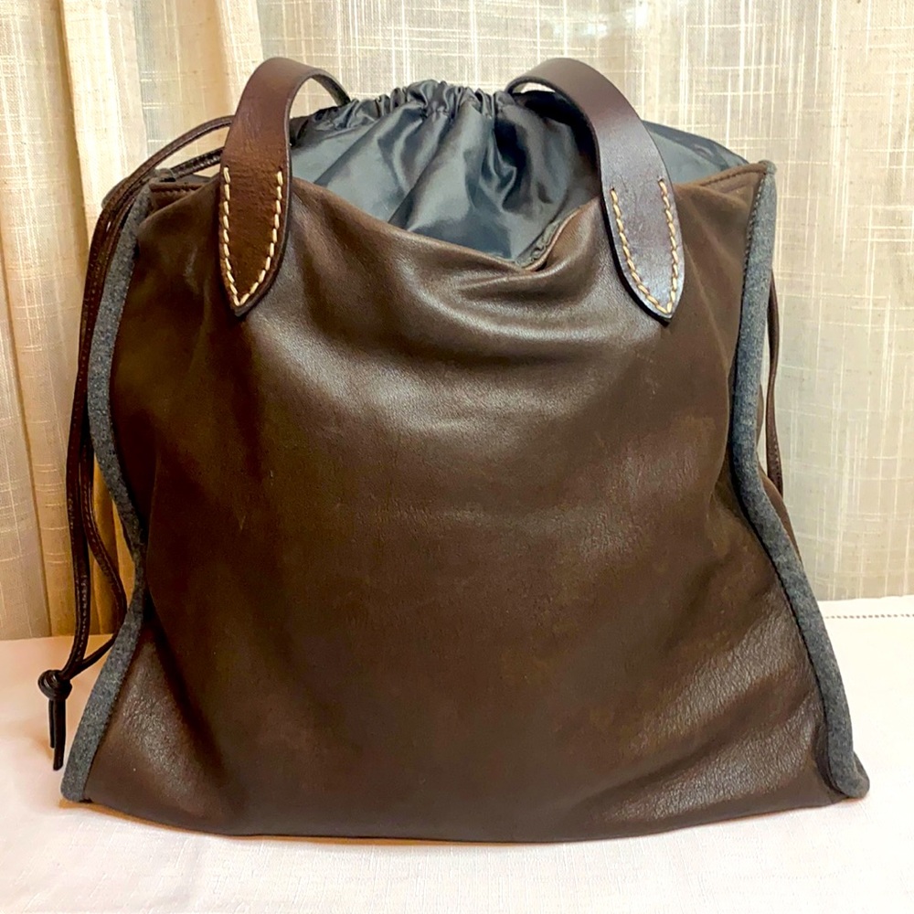 Brunello Cucinelli brown leather tote